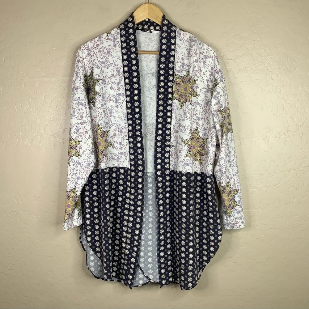 Free People Forget Me Knot Tie Front Kimono In Ivory